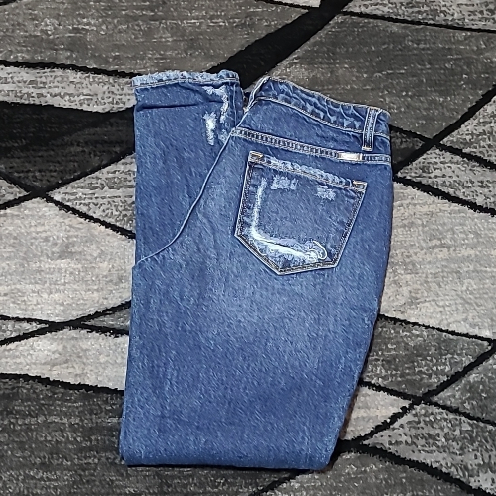 KANCAN DISTRESSED HIGH-WAISTED DENIM JEAN